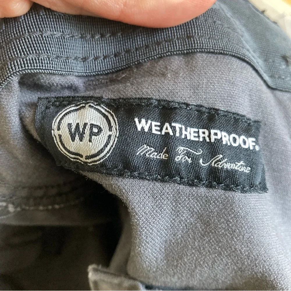 WP Weatherproof Cargo Hiking Pants Gray 40x32 Cotton Spandex Velcro Pockets